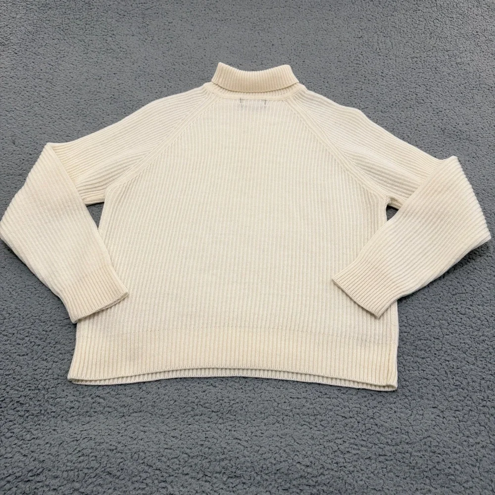 Vintage Thane Sweater Adult Size M Ribbed Turtleneck Cream White Wool Blend